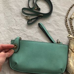 Seafoam green clutch, wristlet, crossbody bag
